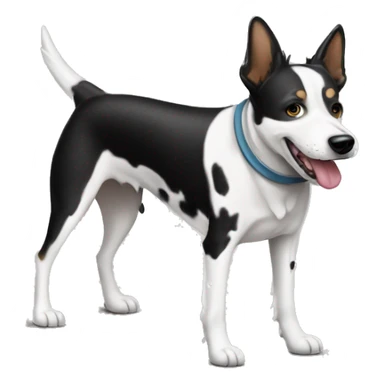 white and black dog cattle dog vacuuming sticker