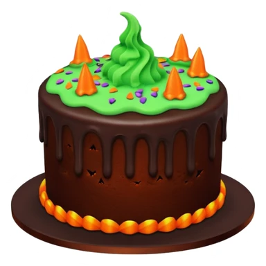 Chocolate Halloween cake with glowing green frosting  sticker