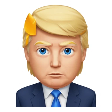 Donald Trump with blue eyes, blonde hair sticker