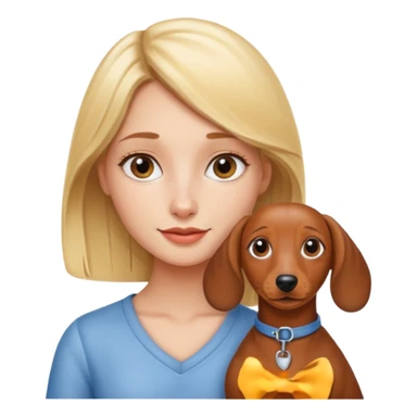 blonde girl with dachshund sticker