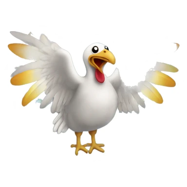 turkey in heaven with angel wings and a halo looking down upon the earth sadly  sticker