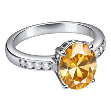 A diamond ring like this one 💍 but the diamond is more elliptic and there are mini diamonds on the silver ring itself sticker