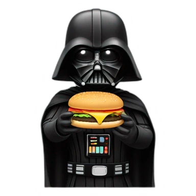 Dark Vador eat a burger sticker