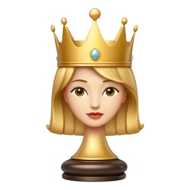 
chess queen piece object, elegant crown top, 3D cartoon, glossy material, soft shadow, mobile game icon style, centered, clean background, no text, no watermark
 sticker