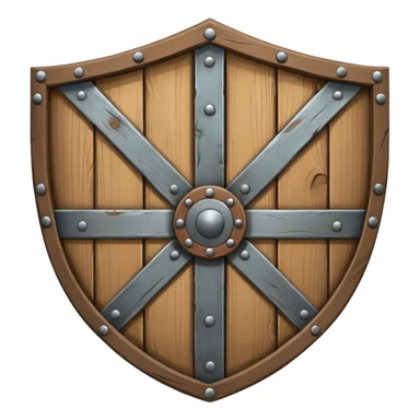 shield made of wooden planks sticker
