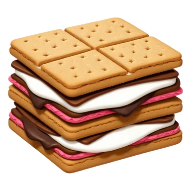 Realistic smores cookie sandwich isolated sticker