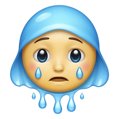 El emoji de llorar tragándose sus lágrimas  sticker