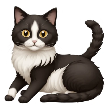2 chats noirs et blancs qui se ressemblent l'une poil court l'autre poil ragdoll sticker