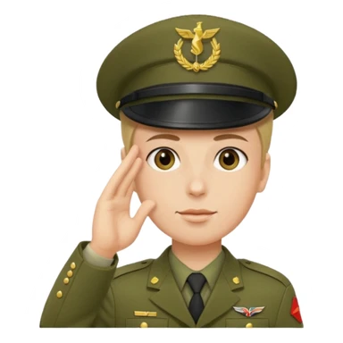 Soldat in uniform der salotiert und den Buchstaben S.A.S auf der Mütze und Uniform sticker