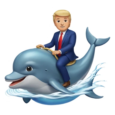 trump riding a dolphin sticker