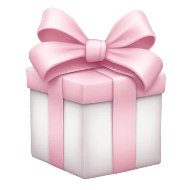 baby light pink present with white bow wrapped around sticker