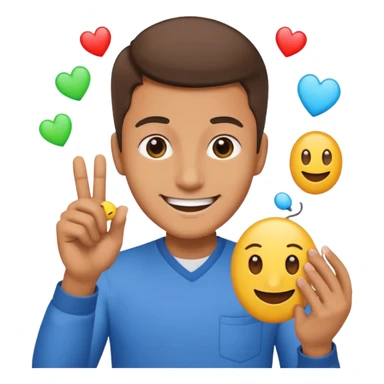 a guy shooting while holding a computer mouse and emojies coming out of that curser sticker