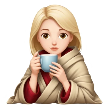 White Girl drinking tea with blanket on sticker