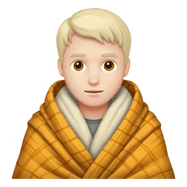 Man wrapped in blanket sticker