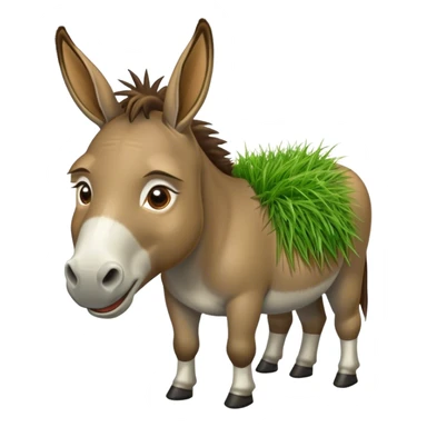 donkey with mouth full of grass sticker