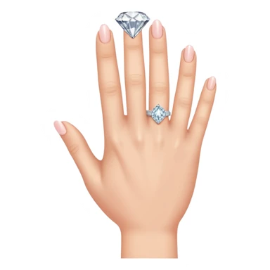 right hand with diamond ring on ring finger (second finger from the pinkie) sticker