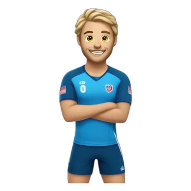 handball player with smile sticker