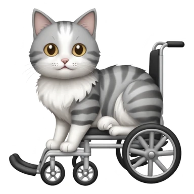 cat in a wheelchair designed for cats sticker