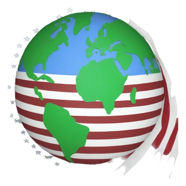 Earth with usa flag behind it sticker