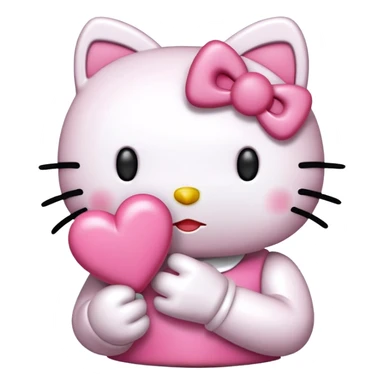 Emoji de hello kitty tirando un beso sticker