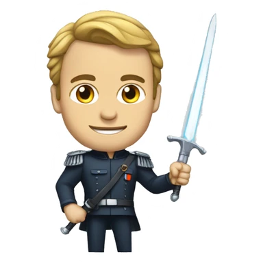 Macron avec un sabre laser sticker