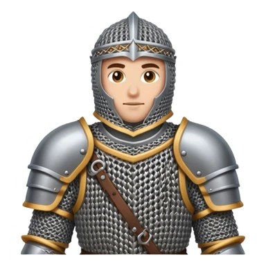 Knight with chainmail armour  sticker