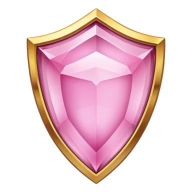 Pink crystal shield golden border sticker
