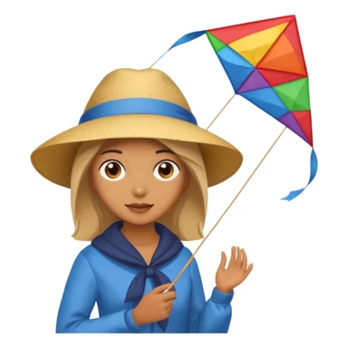 women with kite,Kite Flyers, big kite. sticker