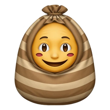 criminal emoji with malicious smile and striped sack sticker