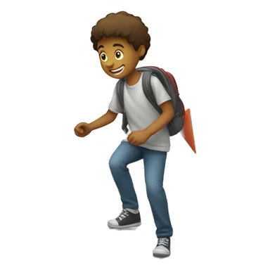 a student making a step upstairs sticker