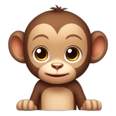 Cute baby monkey sticker