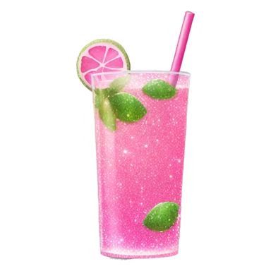Pink glitter mojito drink sticker
