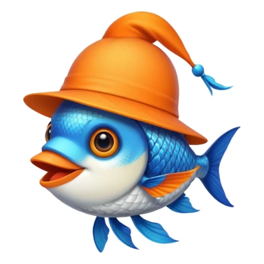 fish with orange feathered hats sticker