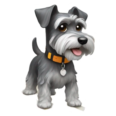 Schnauzer dog surfing in the sun sticker