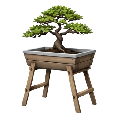 standing slanted bonsai pot Plant rack made from the wood of old oak pallets  sticker