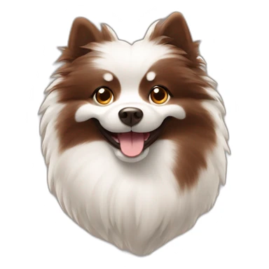 Spitz dog happy face chocolate brown hairy without white color sticker