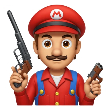 Mario with a gun sticker