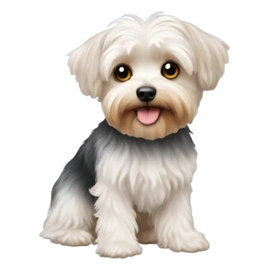 White yorkiepoo sticker