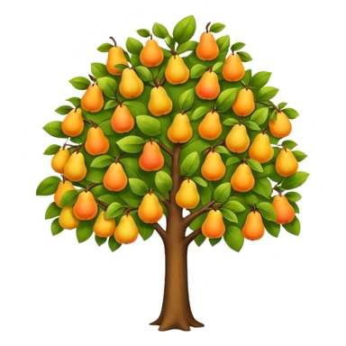 Pear Tree colorful,yaprakları sarı sticker