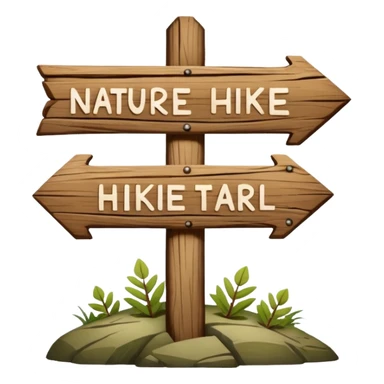 wooden nature park hike trail sign sticker
