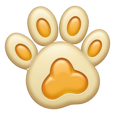 a very light pale pastel orangey yellow pawprint sticker