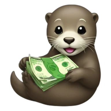 otter with money sticker