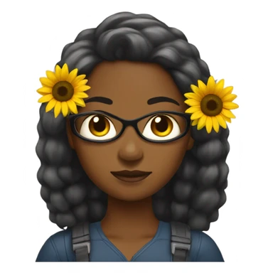 Black woman that’s a sunflower superhero  sticker