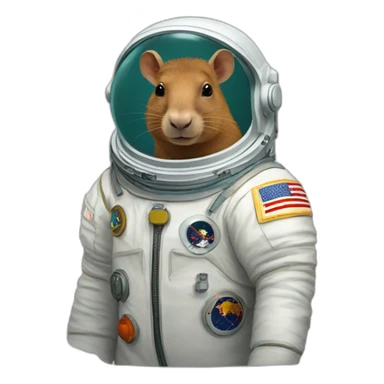 Cosmonaut capibara sticker
