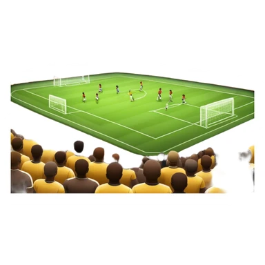 An icon featuring a large stadium with a football match in progress, players in action on the field, and a cheering crowd in the stands. Bright floodlights illuminate the pitch, creating an intense atmosphere of competition. The transparent background highlights the thrill of live sports events. sticker