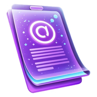 holographic purple document sticker