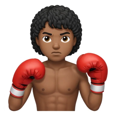 Boxer , with a curly black mullet haircut sticker