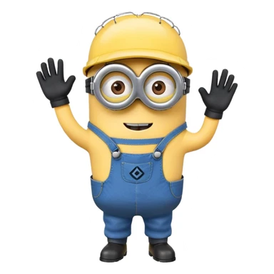 minion from despicable me, yellow character with blue overalls and goggles sticker