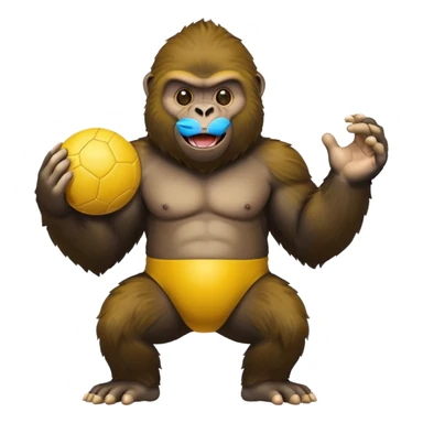 Gorilla with yellow kickball sticker