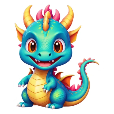 Cute cartoon dragon with fuck on it sticker